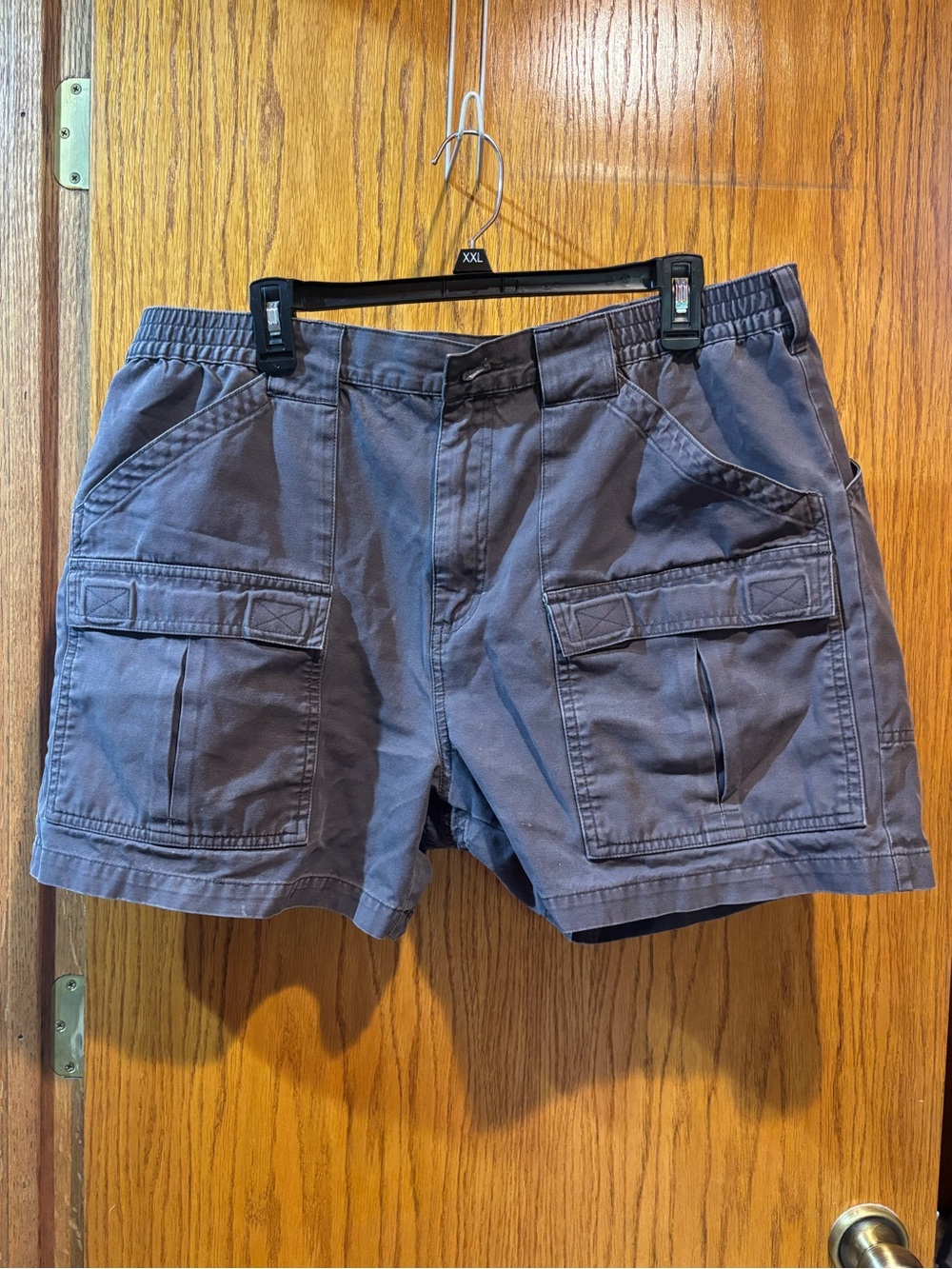 Men’s Elastic-Waist Cabela Gray Cargo Casual Shorts
